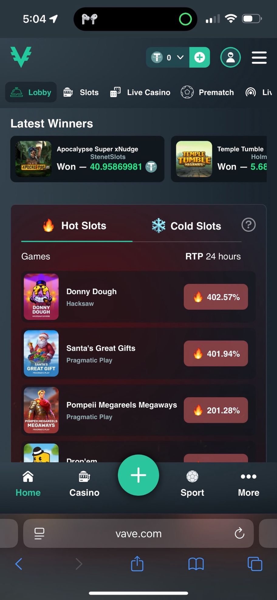 Vave Casino Review | New Players Can Receive up to 4 BTC + 100 Free Spins
