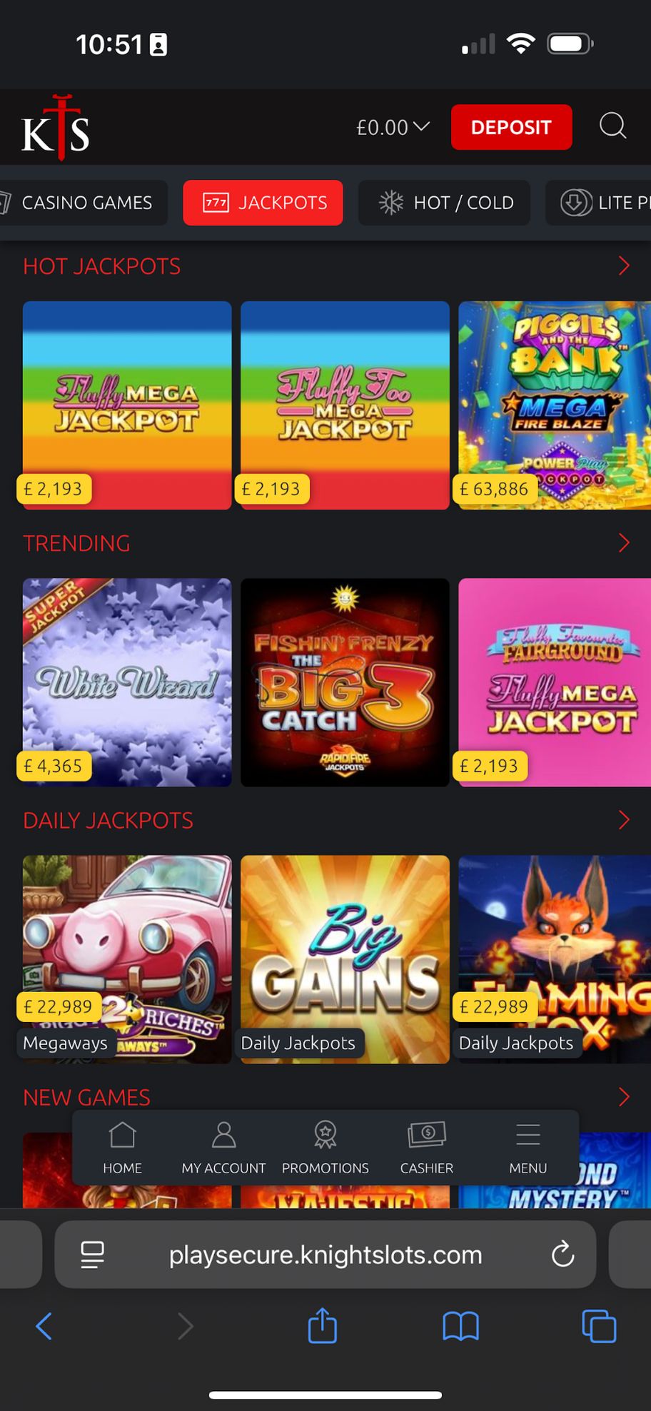 Knightslots casino review | £50 & 50 free spins bonus | FIRST